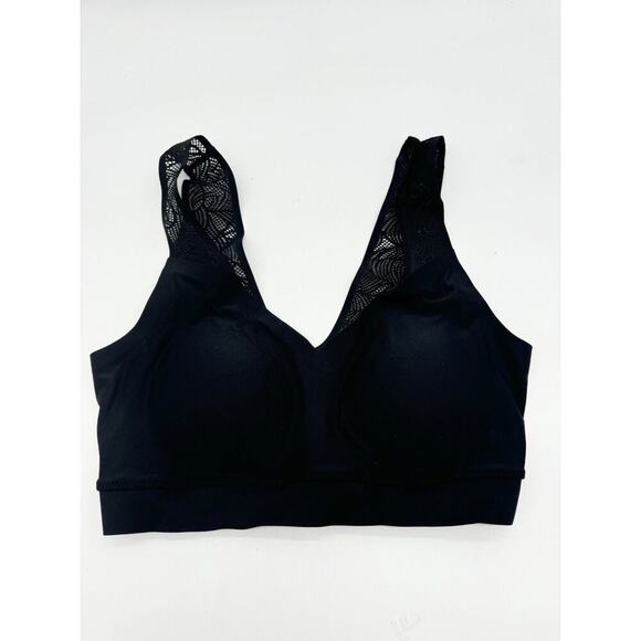 Chantelle Soft Padded Bra Top With Lace Black Pullover Wireless XS/S B2312 - Picture 3 of 5
